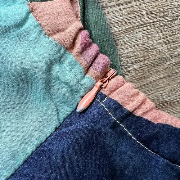 Vix Paula Hermanny Multicolor High Neck Swing Dress Flowy Midi - Picture 9 of 9